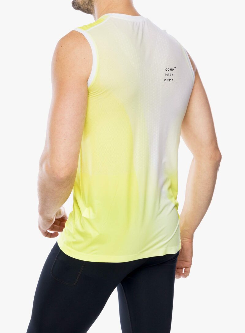 Preţ Tricou uscare rapida Compressport Performance Tank - safe yellow