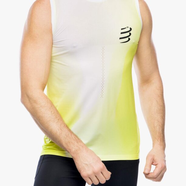 Tricou uscare rapida Compressport Performance Tank - safe yellow