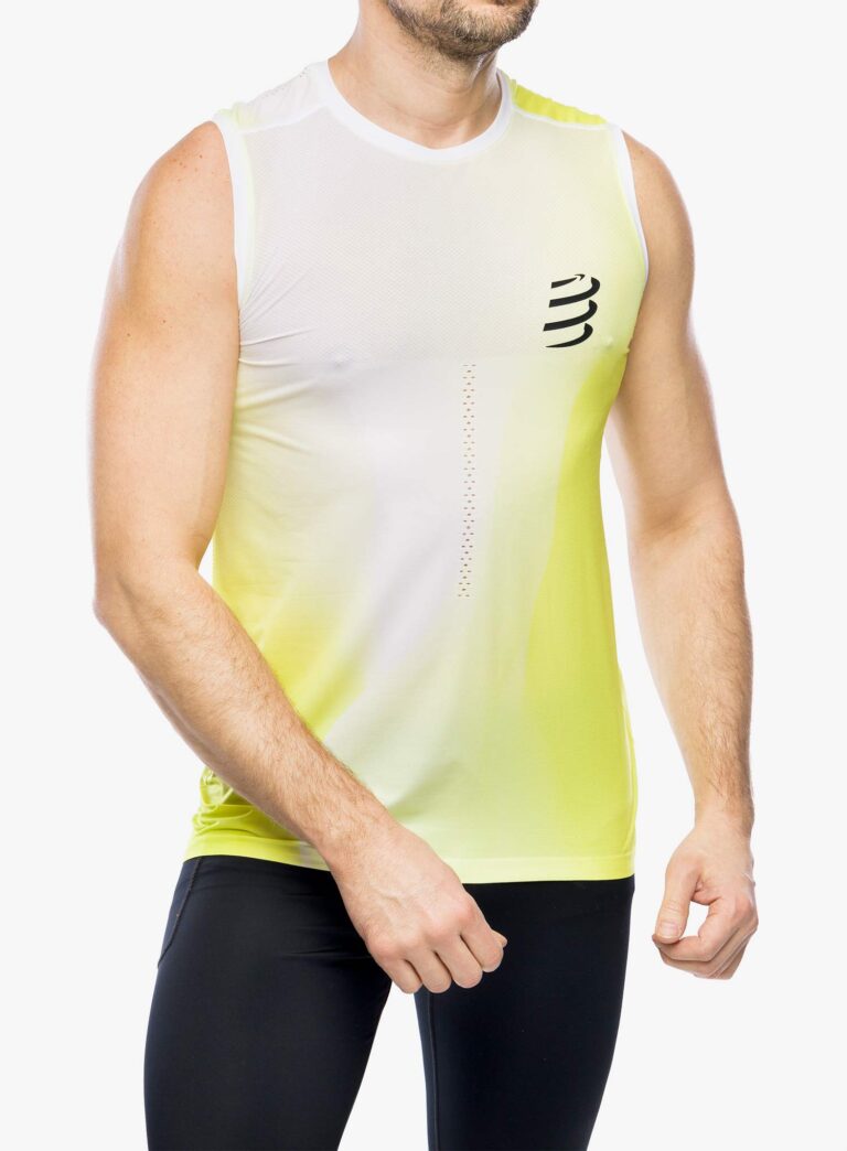 Tricou uscare rapida Compressport Performance Tank - safe yellow