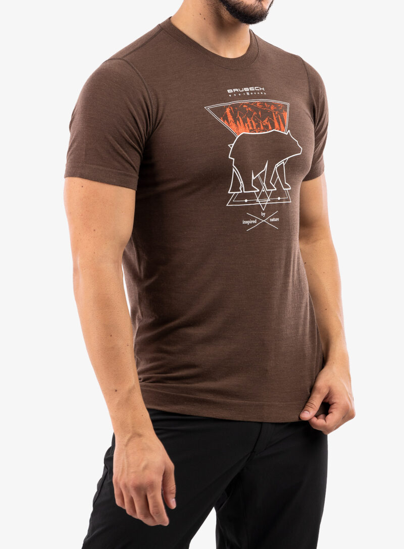 Cumpăra Tricou uscare rapida barbati Brubeck Outdoor Wool Pro T-Shirt - brown/bear