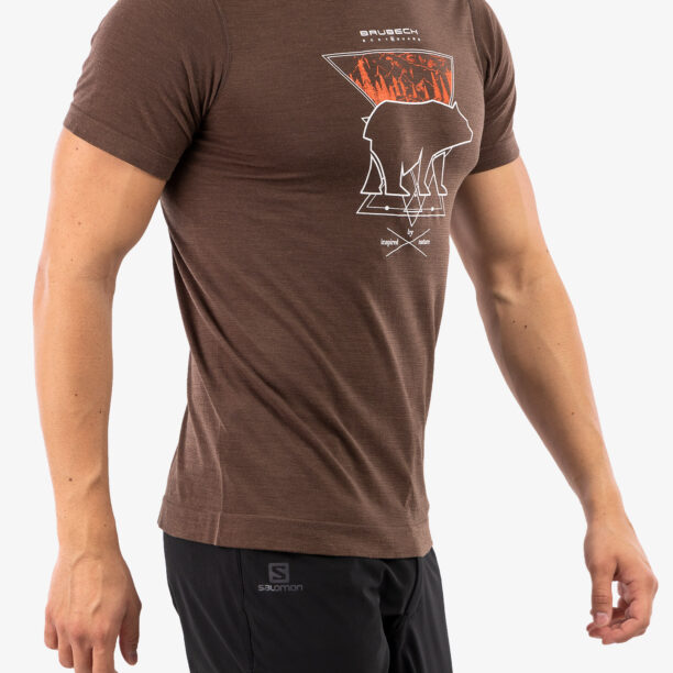 Preţ Tricou uscare rapida barbati Brubeck Outdoor Wool Pro T-Shirt - brown/bear