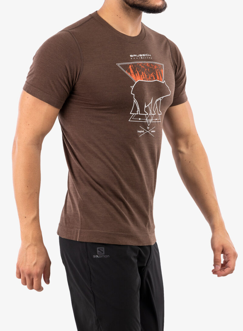 Preţ Tricou uscare rapida barbati Brubeck Outdoor Wool Pro T-Shirt - brown/bear