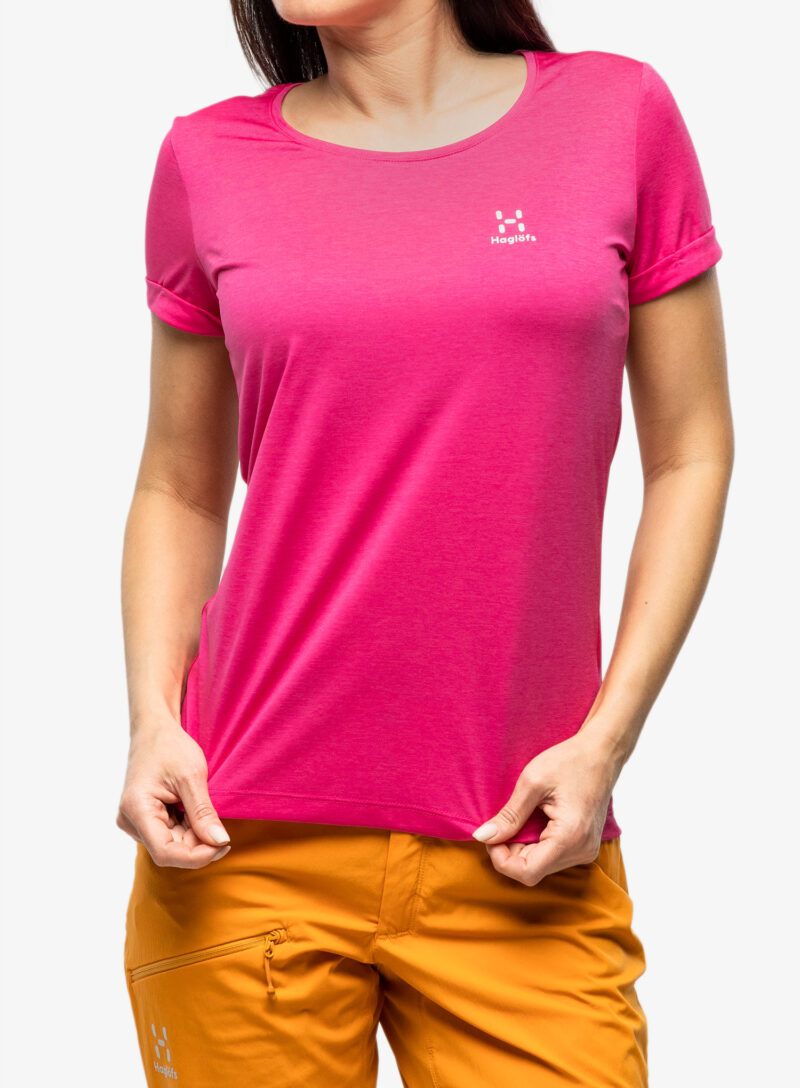 Tricou uscare rapida femei Haglofs Ridge Hike Tee - ultra pink