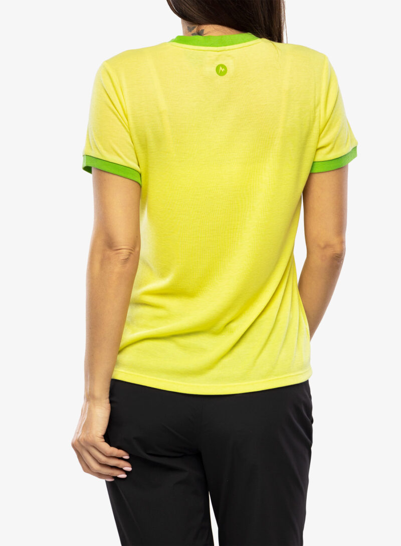 Tricou uscare rapida femei Marmot Switchback SS - light yellow/kiwi preţ