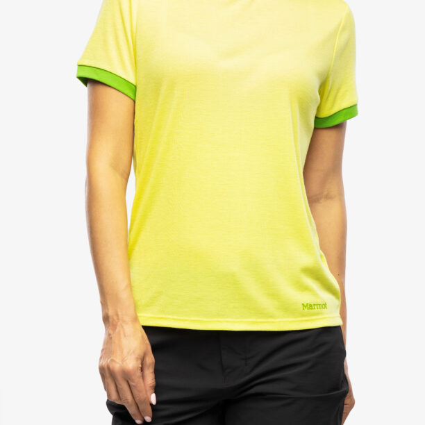 Tricou uscare rapida femei Marmot Switchback SS - light yellow/kiwi