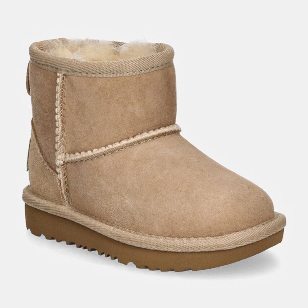 UGG cizme de zapada din piele intoarsa CLASSIC MINI II culoarea bej