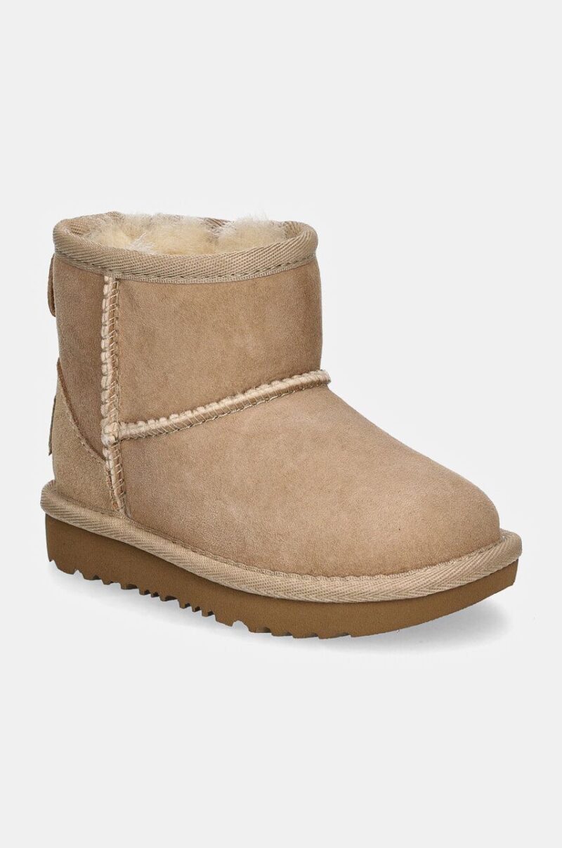 UGG cizme de zapada din piele intoarsa CLASSIC MINI II culoarea bej