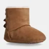 UGG pantofi din piele intoarsa pentru bebe BABY BAILEY BOW culoarea maro