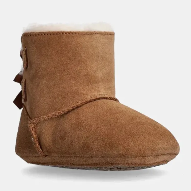 UGG pantofi din piele intoarsa pentru bebe BABY BAILEY BOW culoarea maro