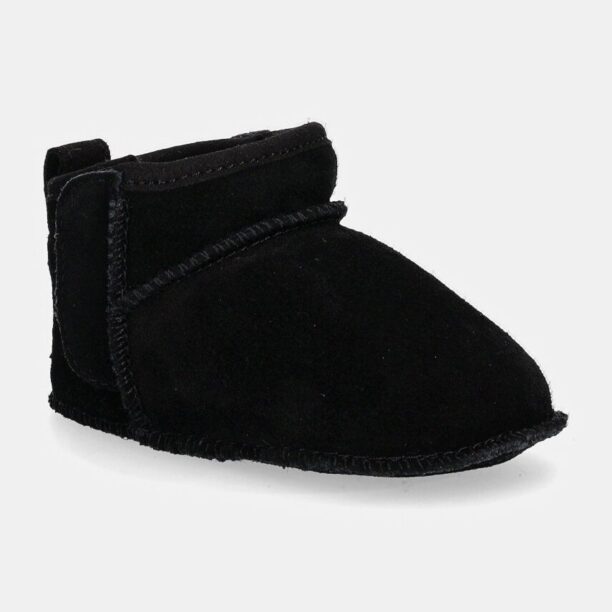 UGG pantofi din piele intoarsa pentru bebe BABY CLASSIC ULTRA MINI culoarea negru