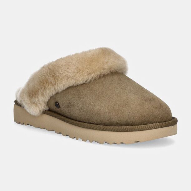 UGG papuci din piele intoarsa Classic Slipper II culoarea bej