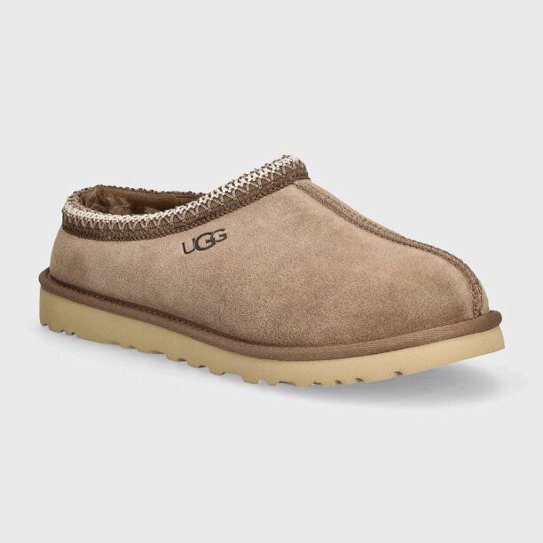 UGG papuci din piele intoarsa Tasman culoarea bej