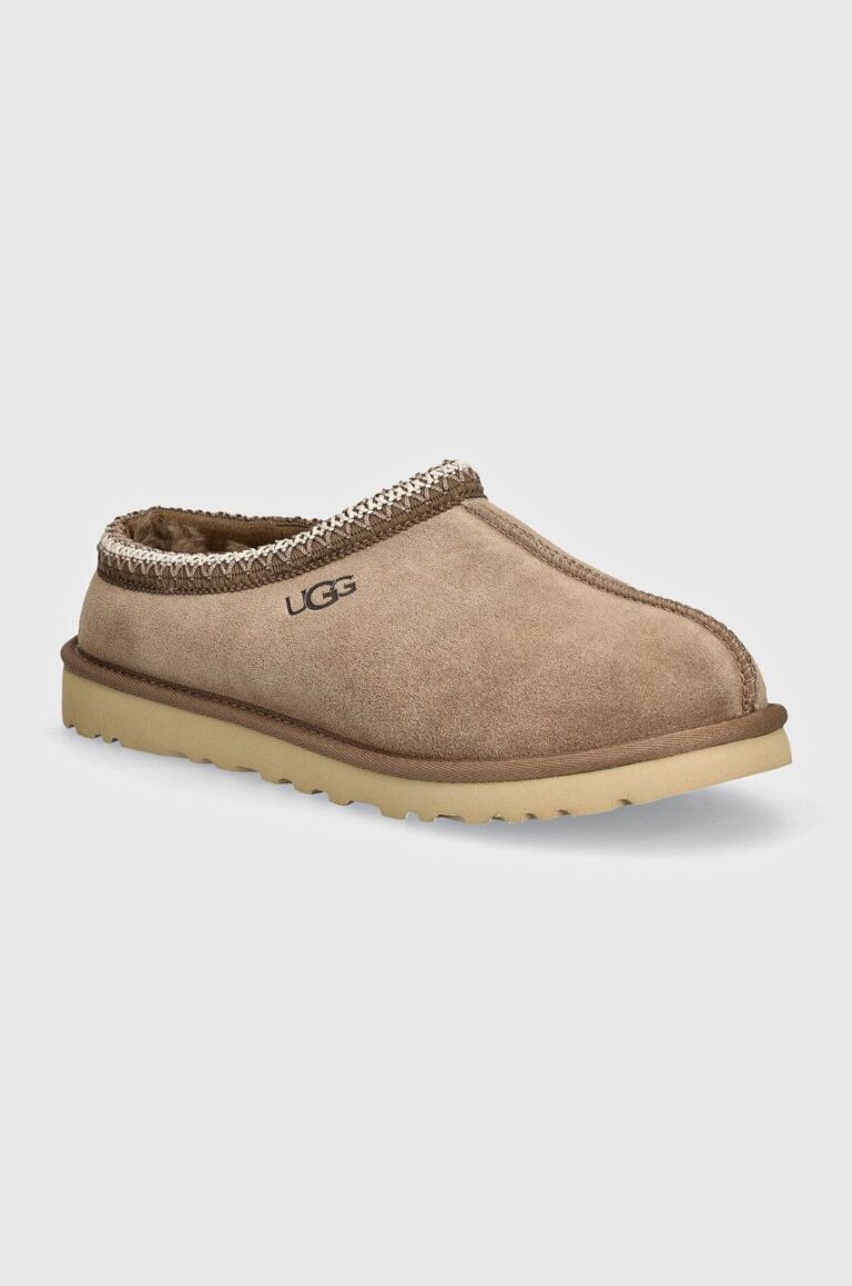 UGG papuci din piele intoarsa Tasman culoarea bej