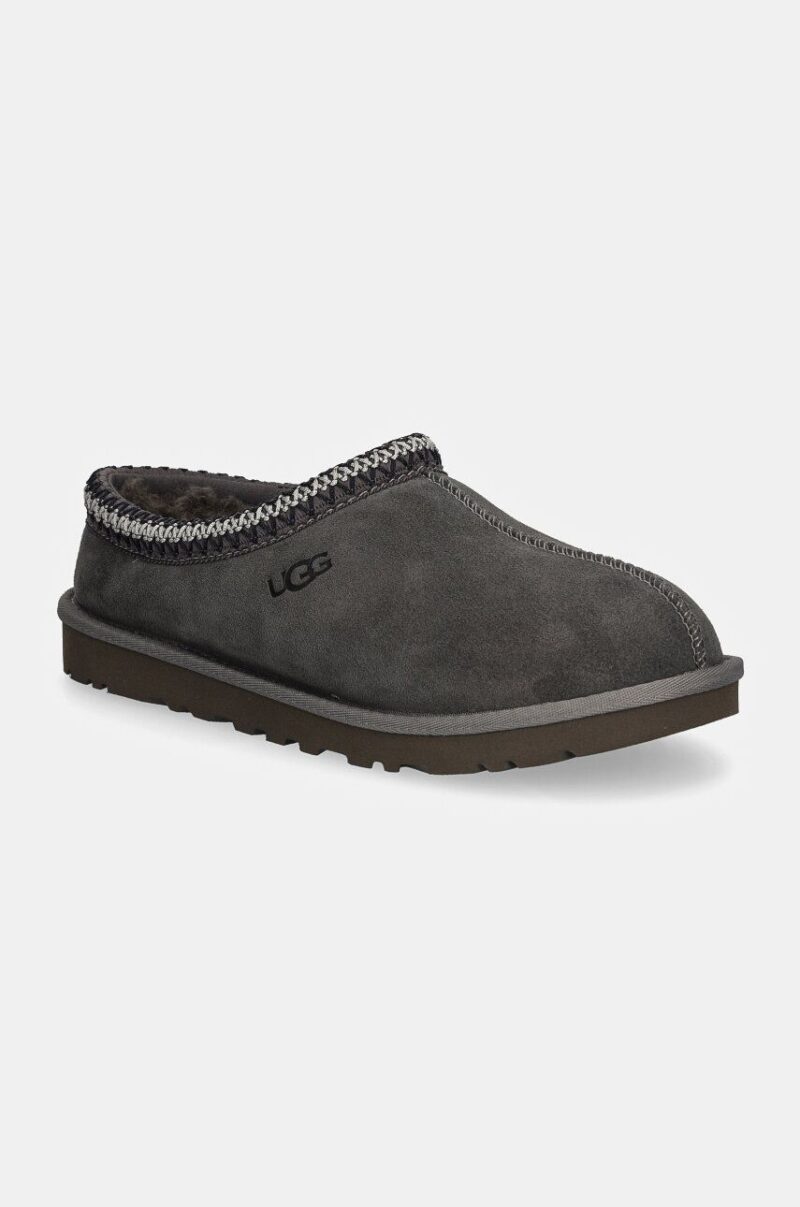 UGG papuci din piele intoarsa Tasman culoarea gri