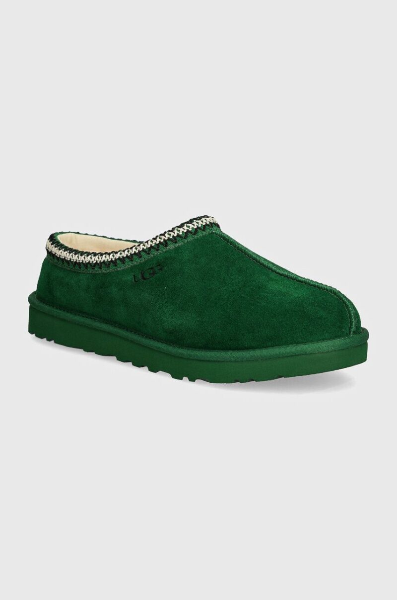 UGG papuci din piele intoarsa Tasman culoarea verde