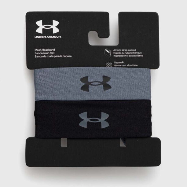 Under Armour bentite pentru cap Mesh 2-pack culoarea negru