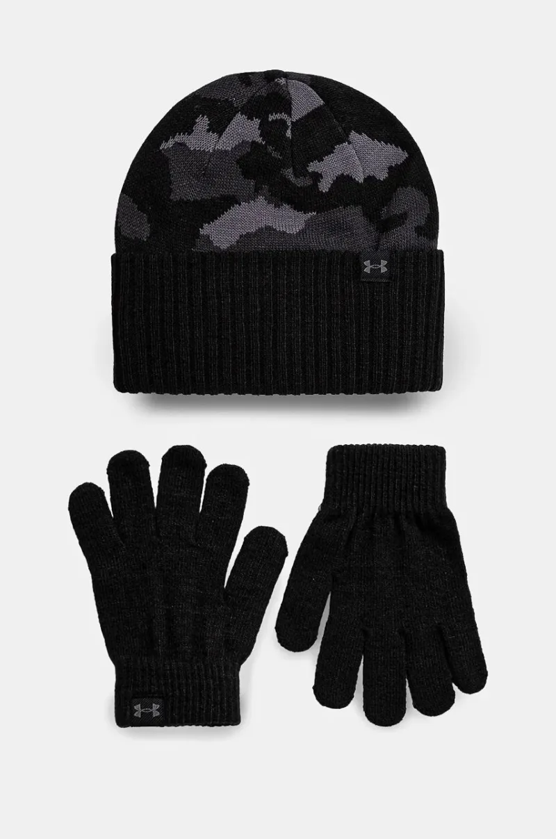 Under Armour caciula si manusi copii B Beanie culoarea negru