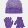 Under Armour caciula si manusi copii G Beanie culoarea violet