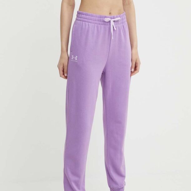 Under Armour pantaloni de antrenament Rival culoarea violet