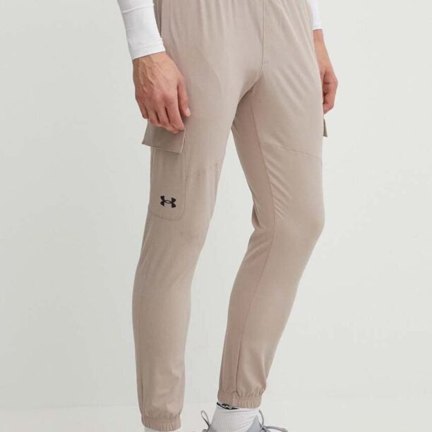 Under Armour pantaloni de antrenament culoarea bej