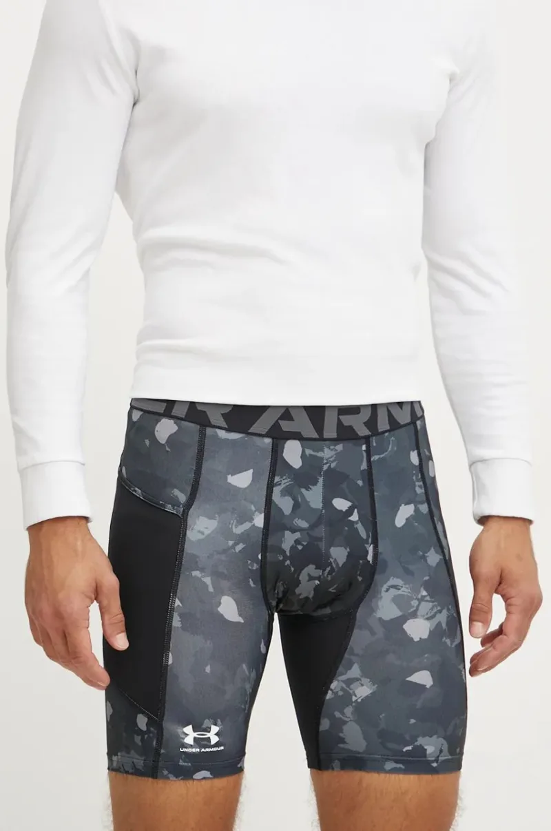 Under Armour pantaloni scurți de antrenament HeatGear Printed culoarea negru