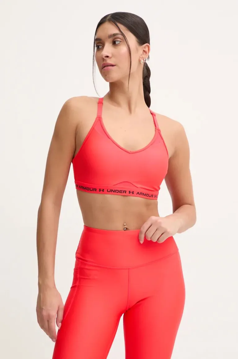 Under Armour sutien sport Crossback culoarea rosu