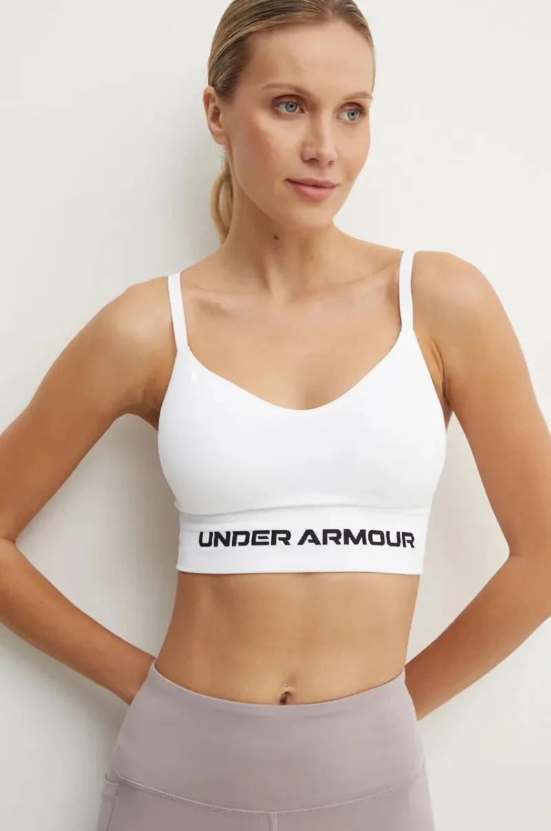 Under Armour sutien sport Vanish Seamless culoarea alb