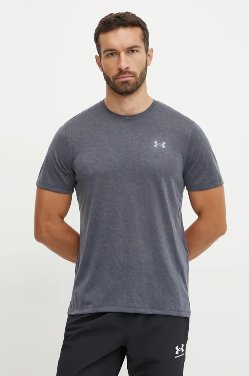 Under Armour tricou de alergare Launch Camo culoarea gri