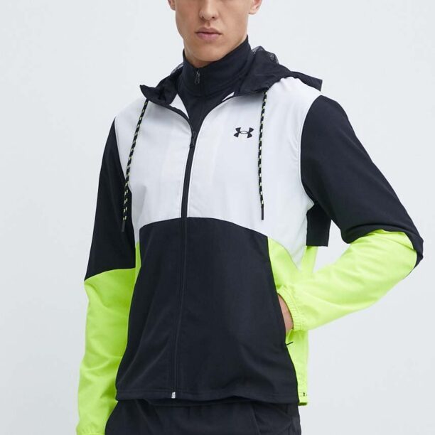 Under Armour windbreaker Legacy culoarea alb