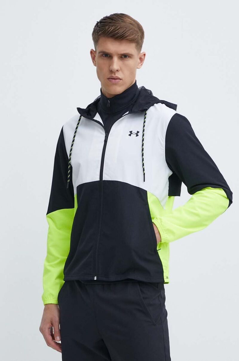 Under Armour windbreaker Legacy culoarea alb