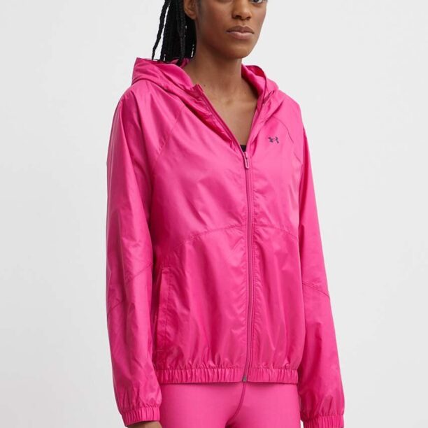 Under Armour windbreaker Rival culoarea roz