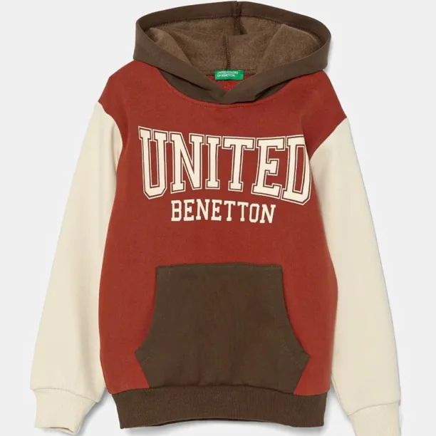 United Colors of Benetton bluza copii culoarea maro