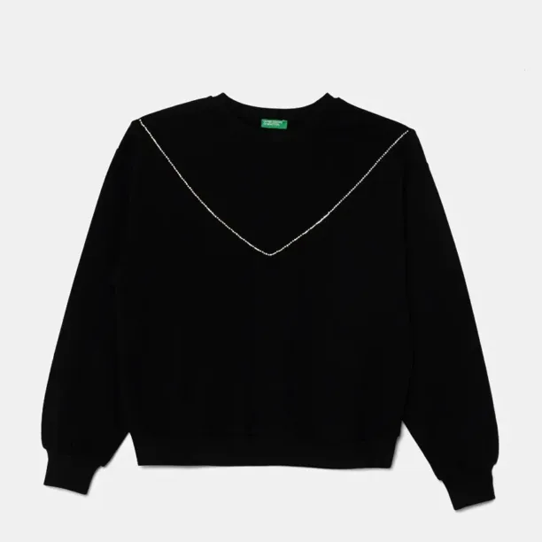 United Colors of Benetton bluza copii culoarea negru