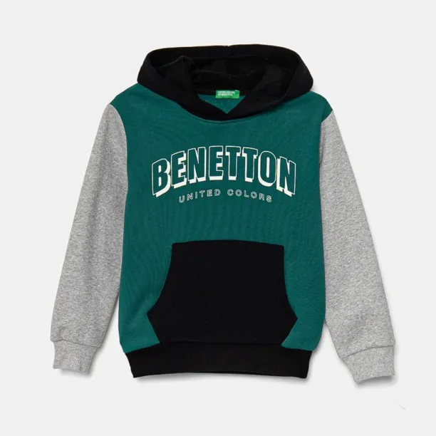 United Colors of Benetton bluza copii culoarea verde