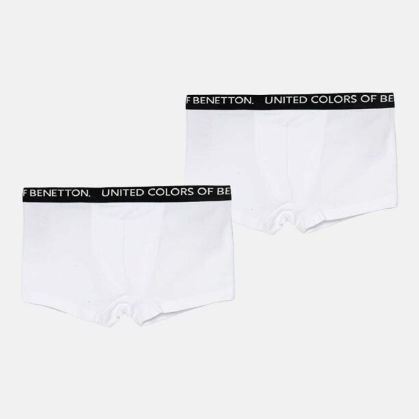 United Colors of Benetton boxeri copii 2-pack culoarea alb