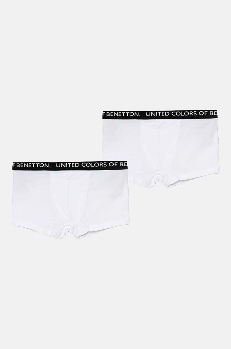 United Colors of Benetton boxeri copii 2-pack culoarea alb