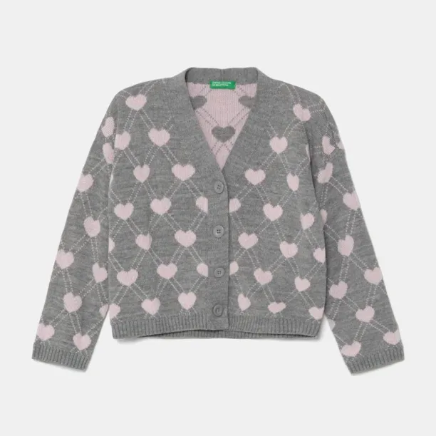 United Colors of Benetton cardigan copii culoarea gri