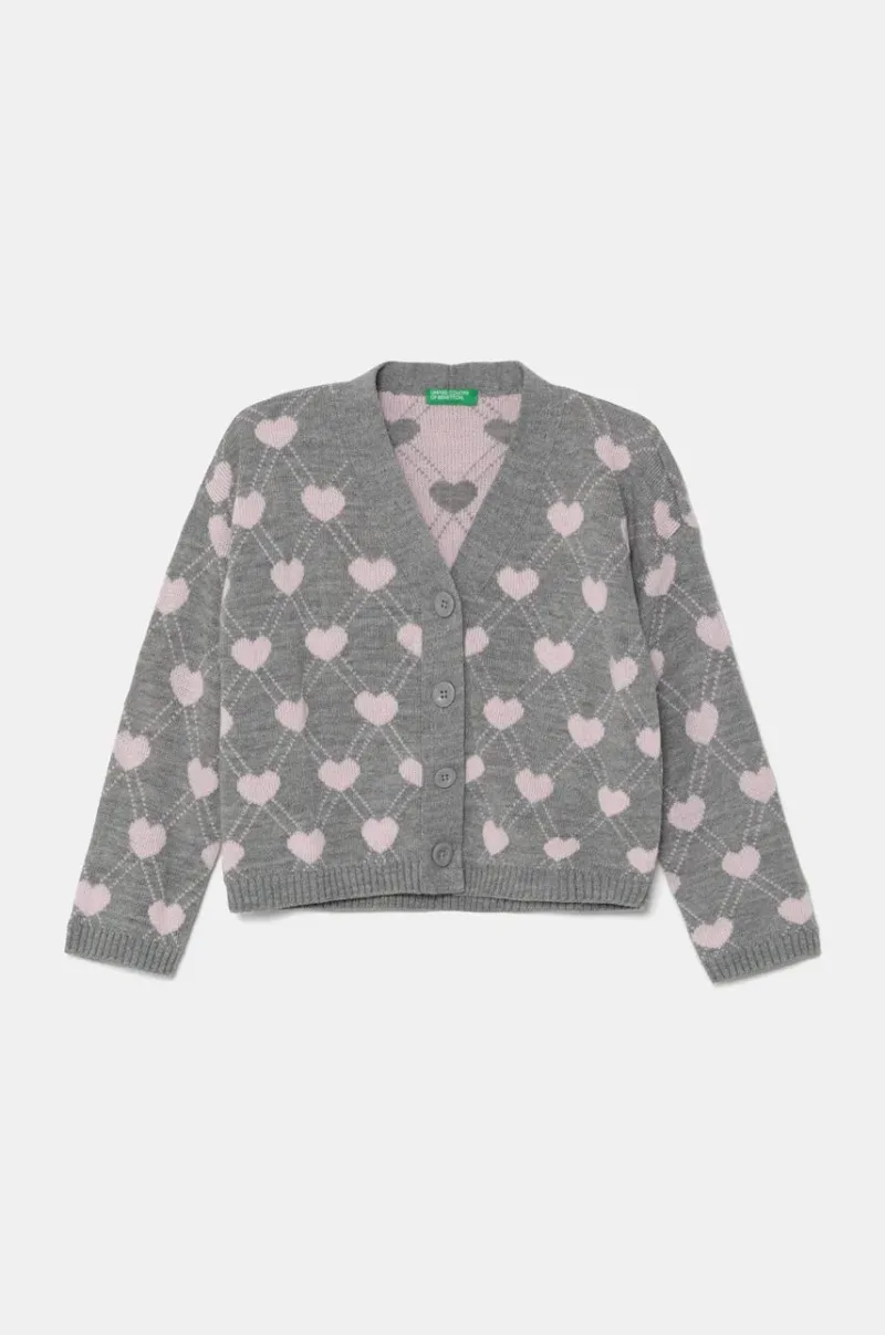 United Colors of Benetton cardigan copii culoarea gri