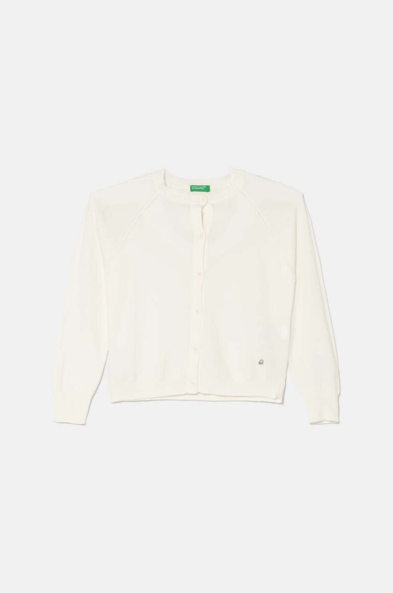 United Colors of Benetton cardigan din bumbac pentru copii culoarea bej