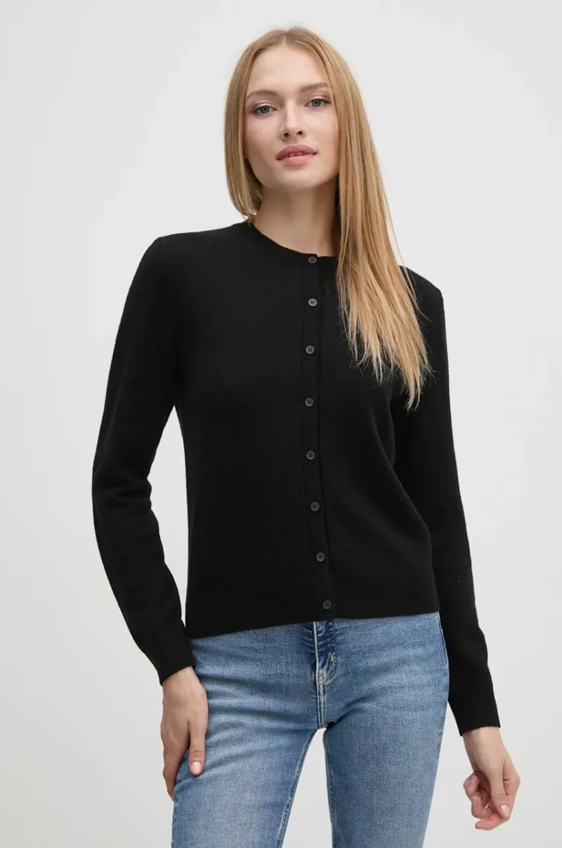 United Colors of Benetton cardigan din casmir culoarea negru