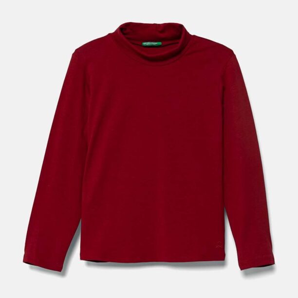 United Colors of Benetton longsleeve copii culoarea bordo