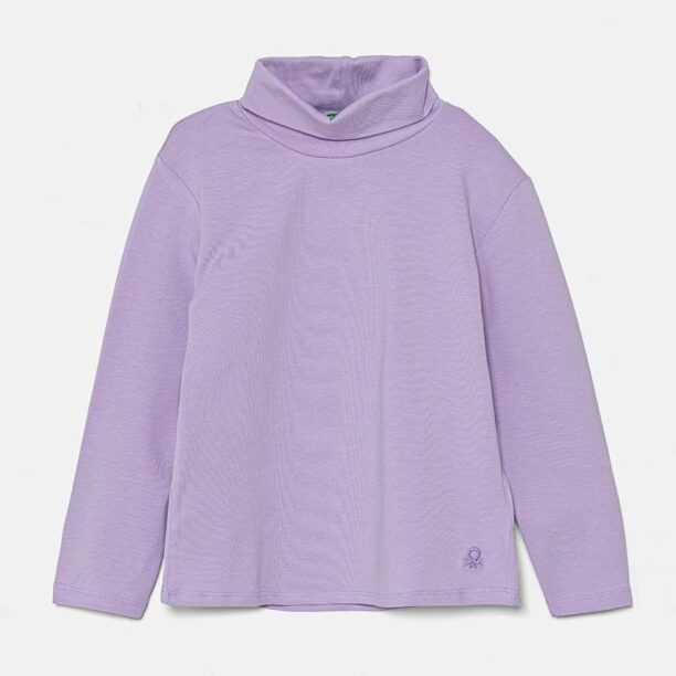 United Colors of Benetton longsleeve copii culoarea violet