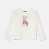 United Colors of Benetton longsleeve din bumbac pentru copii culoarea alb