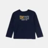 United Colors of Benetton longsleeve din bumbac pentru copii culoarea albastru marin