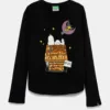 United Colors of Benetton longsleeve din bumbac pentru copii culoarea negru