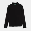 United Colors of Benetton longsleeve din bumbac pentru copii culoarea negru