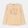 United Colors of Benetton longsleeve din bumbac pentru copii culoarea portocaliu