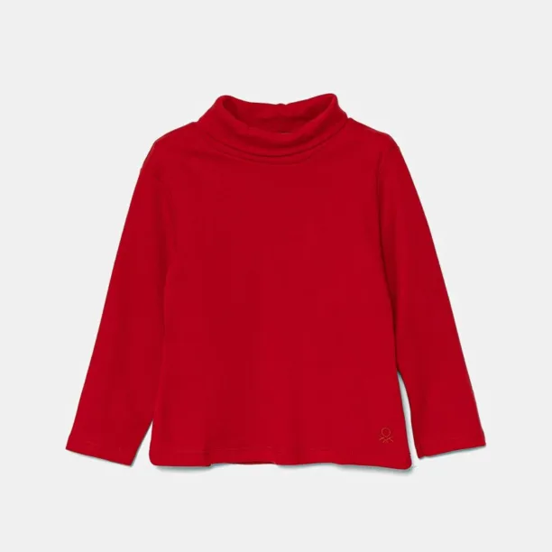 United Colors of Benetton longsleeve din bumbac pentru copii culoarea rosu