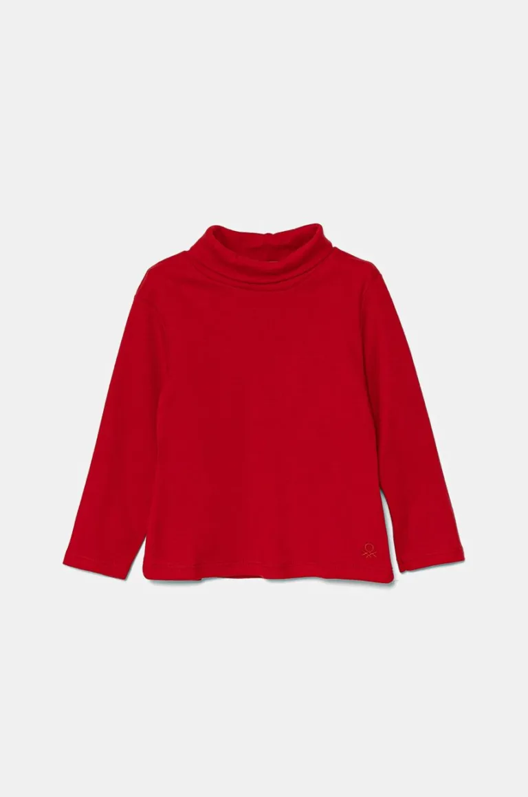 United Colors of Benetton longsleeve din bumbac pentru copii culoarea rosu