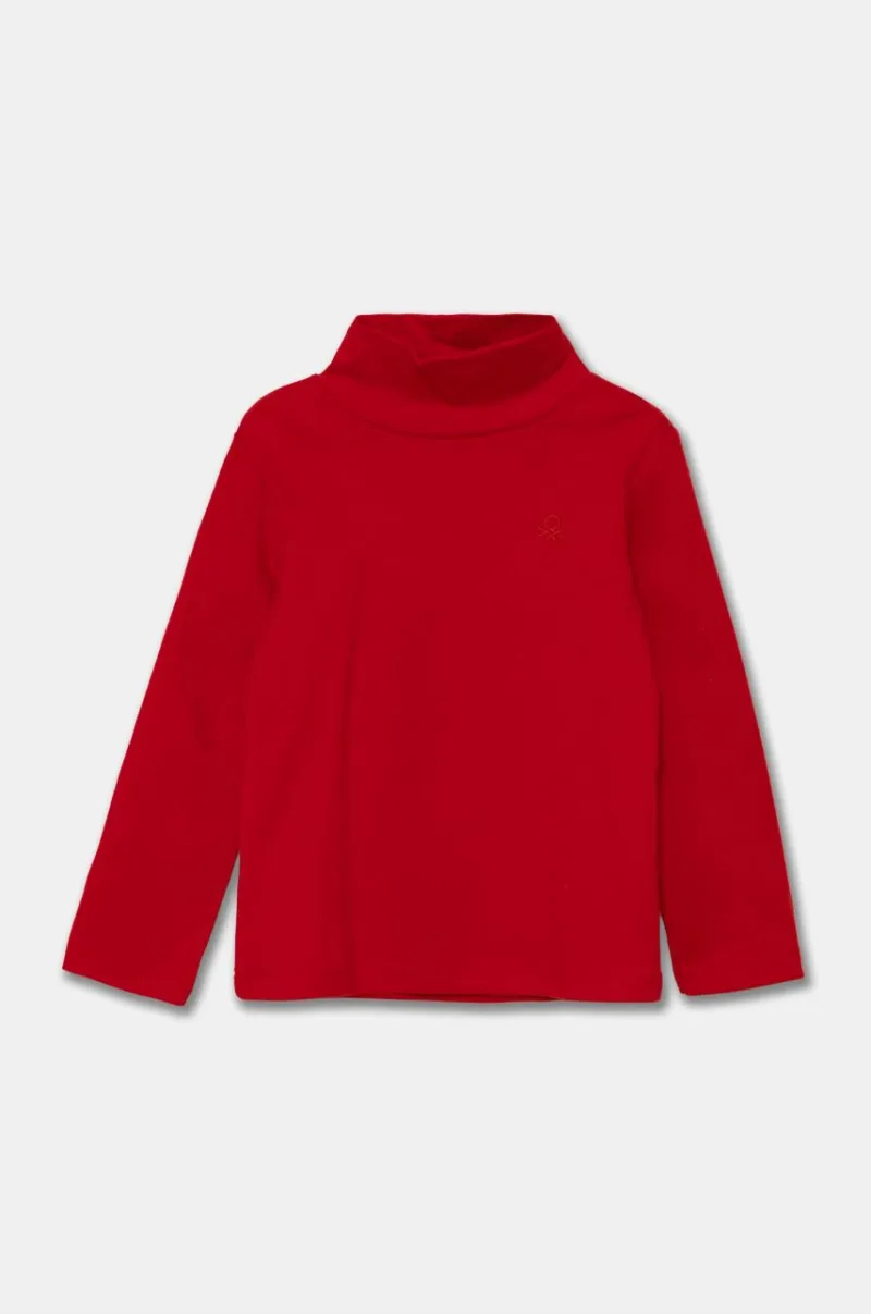 United Colors of Benetton longsleeve din bumbac pentru copii culoarea rosu